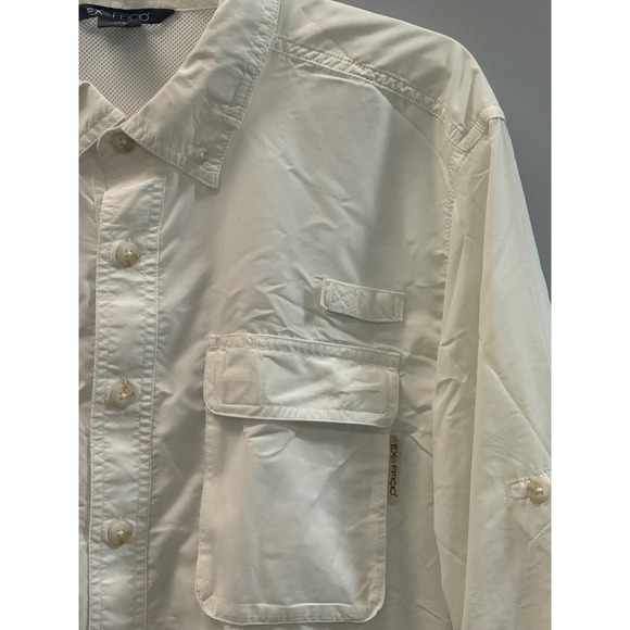 ExOfficio Bugs Away Halo Long Sleeve Shirt Mens Large White Ventilated Fishing - Picture 3 of 13